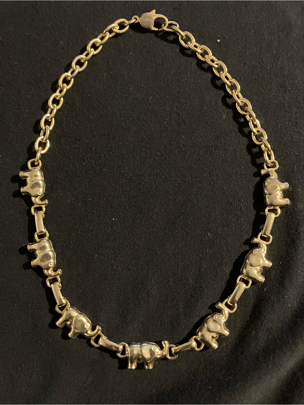 Gold Elephant Link Necklace - Women's Jewelry